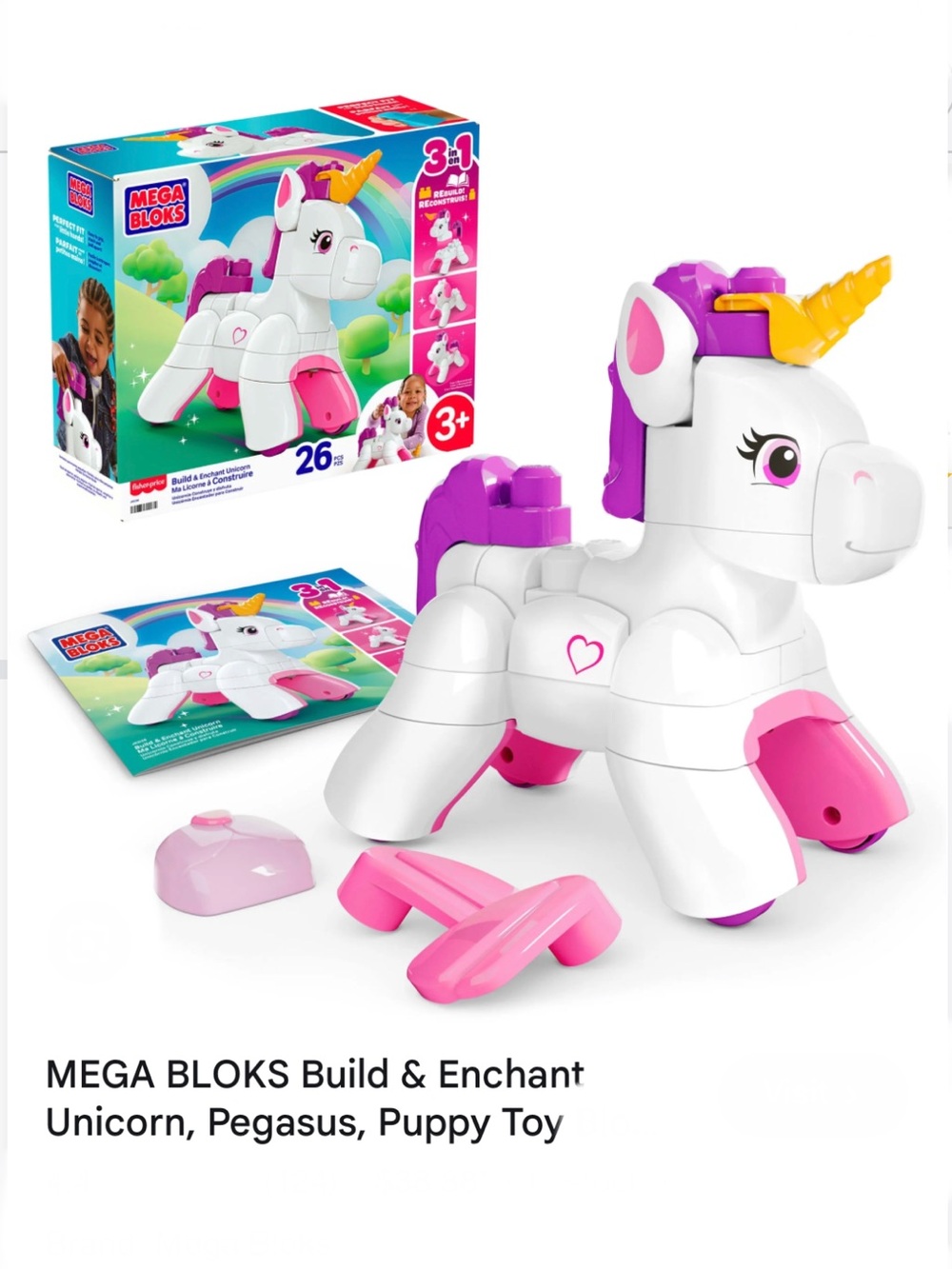 Mega Bloks Unicorn Building Blocks Toy girls building blocks